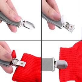 Resinta 2 Pack Mitten Clips Adjustable Kids Gloves Mitten Clips, 24-48 Inches, Gray, Common