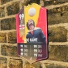 ShopQuality4U Personalise Football Cup Player Stats Card Sign - Yellow