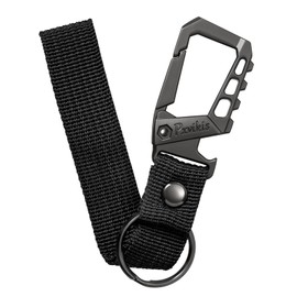 Pxvikis Heavy duty keychain carabiner clip belt ring bottle opener braided wrist lanyard metal car key chain for men and women. Black