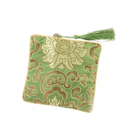TENDYCOCO Jewelry Purse Vintage Wallet Embroidery Purse Small Change Purse Chinese Style Jewelry Bag Tips Bag Green Jewelry Pouch