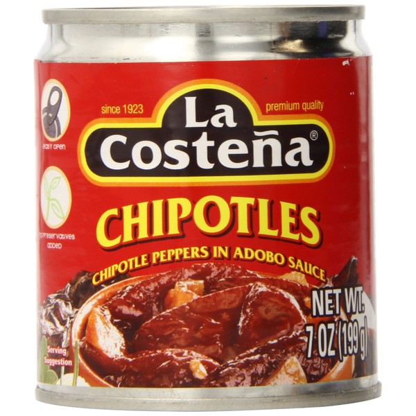 La Costeña Chipotle Peppers in Adobo Sauce, 7 Ounce Can (Pack of 24)