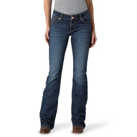 Wrangler Women's Retro Mae Rise Stretch Boot Cut Jean, Mid Wash, 13-36