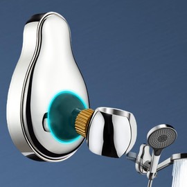 Shower Head Holder, 720° Universal Adjustment Shower Head Bracket, No Drill Shower Head Bracket with Removable Suction Cup for Shower Hose, 20-21 mm Hole