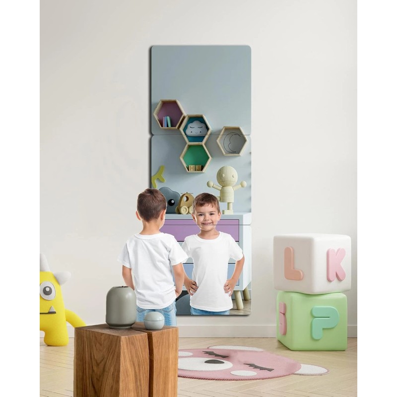 Unbreakable Plexiglass Acrylic Mirror for 8"L x 8"W, Silver