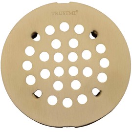 TRUSTMI 4-1/4 Inch Snap-in Shower Floor Drain Replacement Cover, Brushed Gold