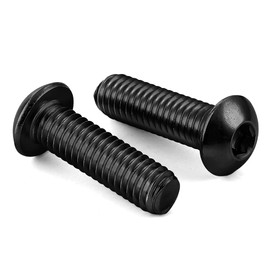 M5 x 16mm Button Head Hex Socket Cap Screws, 10.9 Grade Alloy Steel, Black Oxide Finish, 100 PCS