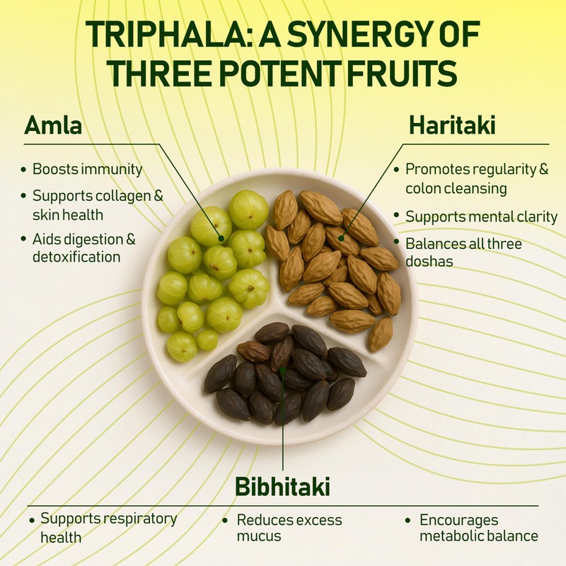Triphala Powder Organic Capsules - 2000 mg - 240 Capsules