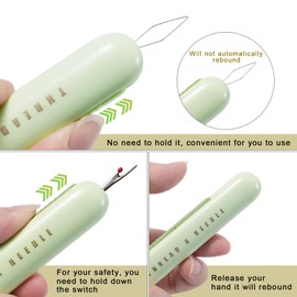 QHASPHC 2 in 1 Needle Threader Seam Ripper 3pack Needle Threaders for Hand Sewing Stitch Remover Tool for Cross Stitch Craft Knitting Sewing