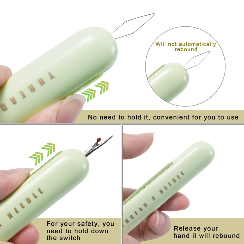 QHASPHC 2 in 1 Needle Threader Seam Ripper 3pack Needle