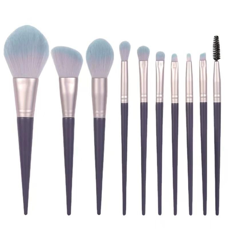 Juego de 10 brochas maquillaje, juego completo for principiantes