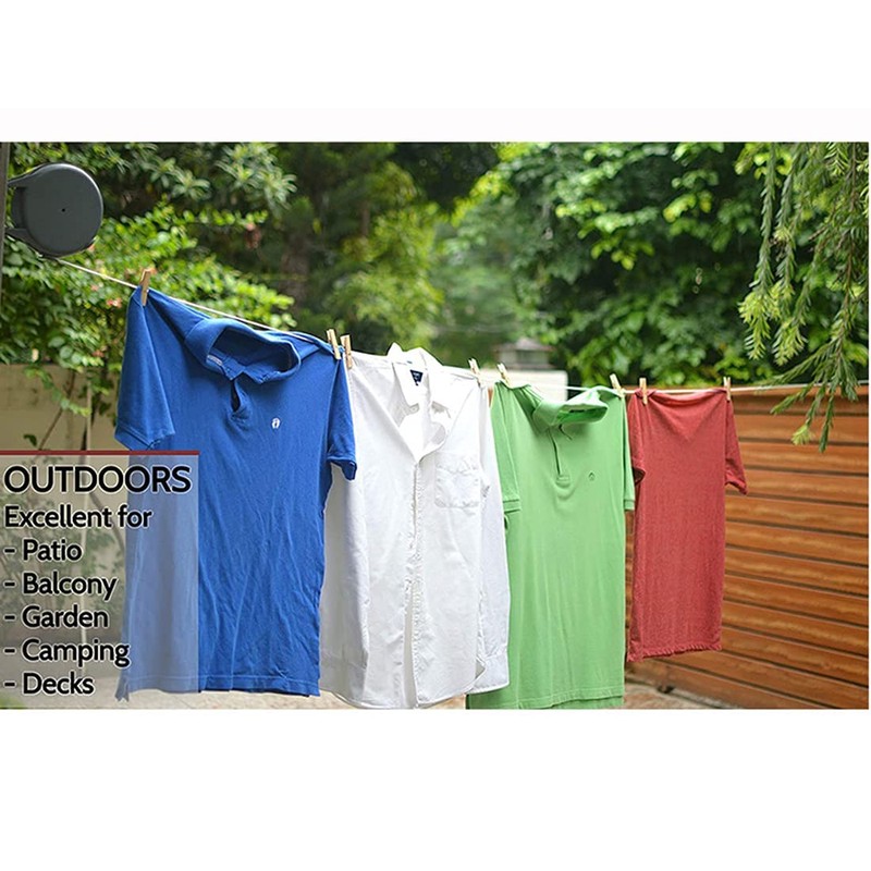 WDOPEN Retractable Clothesline-Portable Heavy-Duty Indoor and Outdoor Clothesline PVC Clothesline,