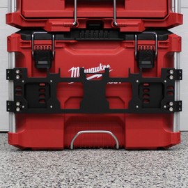 Packout Mount – Front & Side Packout Mounting Plate Compatible with Milwaukee Packout Toolbox-Mounts Crates, Full Size & Half Size Packouts and Milwaukee Packout Accessories-Screws Included – Black