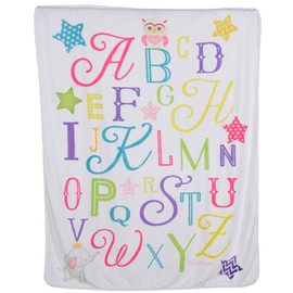 Premium Flannel Blanket - Inspirational Gift for Friends, Family - Birthday, Get Well - Comforting Super Soft Flannel Blanket (50x60 inch) - Art by Jennifer Pugh (Learn Your ABCs)