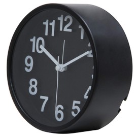 Fujiboeki 99230 Liam Table Clock, Black, Diameter 5.3 inches (13.4 cm)