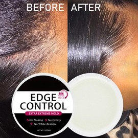 Edge Control Wax for Black Women - Edge Control Gel for Afro Hair - Hair Gel Women - Strong Hold - Non-reasy - No White Residue - Afro Hair Products for Women Gel Hair 4 Ounces