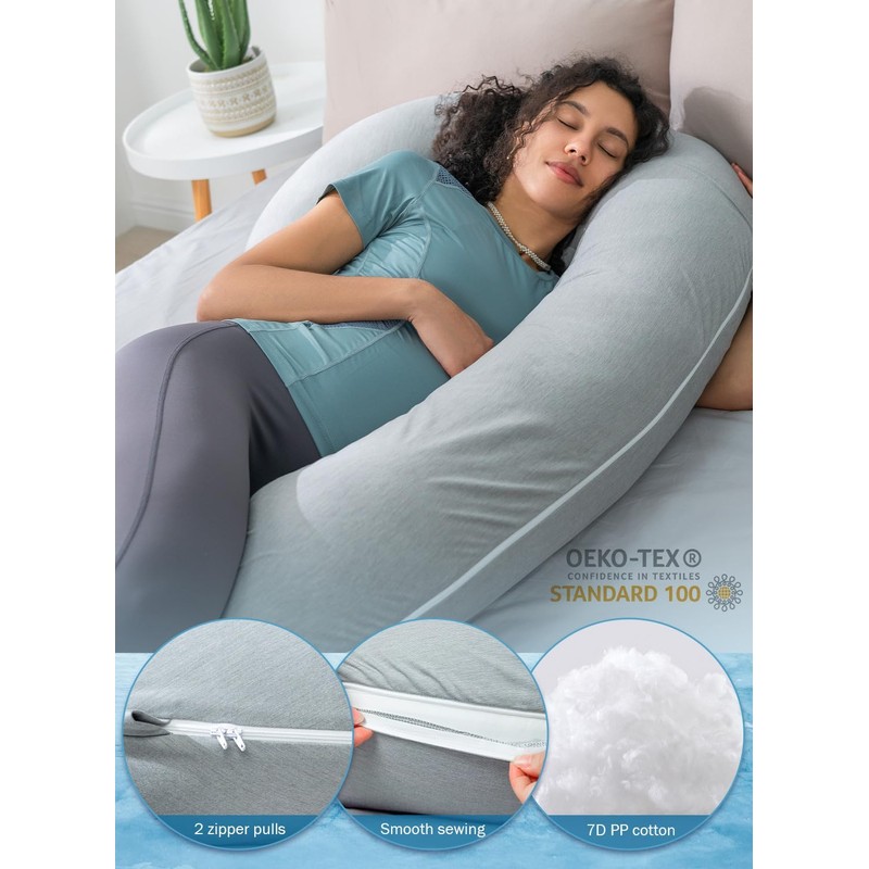 INSEN Cooling Pregnancy Pillow, Maternity Pillow with Soft Tencel Cover,C