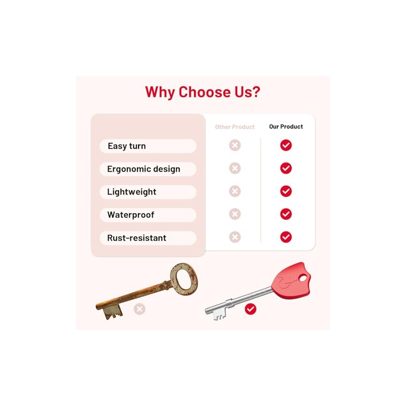 Radar Key for Disabled Toilets UK, Disabled Toilet Key, Red,