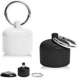 2 Pcs Ring Holder Keychain,Jewelry Holder for Storing Earrings Rings and Necklaces during Outdoor Activities and Sports (Black+White)