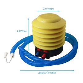 WHYHKJ Plastics Foot Pump 4 inch Yellow Yoga Ball Hand Pedal Inflator with Long Tube Bellows Foot Pump for Inflatable Products Inflatable Balls Toys Swimming Rafts Swimming Rings