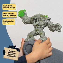 Schleich ELDRADOR CREATURES - 8" Stone Monster Toy with Crystal Set - Cool Movable Monster Action Figure for Boys and Girls - Fantasy Rock Beast Figurine - Durable Creature - Fun Toys for Kids Ages 7+