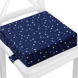 Child Booster Seat 32 x 32 x 8 cm Waterproof – Seat Cushion Children's Chair Cushion Child Booster Seat Cushion Foam Chair Raiser Navy Blue