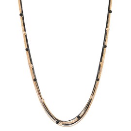 Black Gold Multi-Strand Long Chains Statement Necklace with Crystal Beads Charms Pendant, Dress Prom(CA)