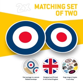 Vinyl Stickers (Set of 2) 7.5cm - RAF Roundel Symbol Mod Retro #215