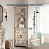 LINSY HOME Tall Corner Cabinet, Farmhouse Storage Cabinet with Barn