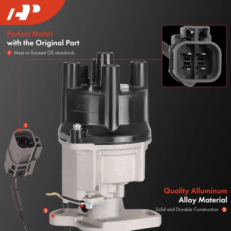 A-Premium Ignition Distributor with Cap and Rotor Compatible with Nissan