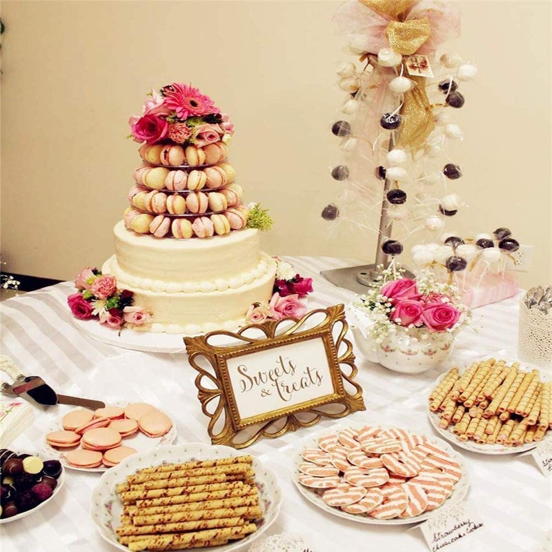 Kithing 6 Tiers Round Macaron Tower Stand Cake Display Rack