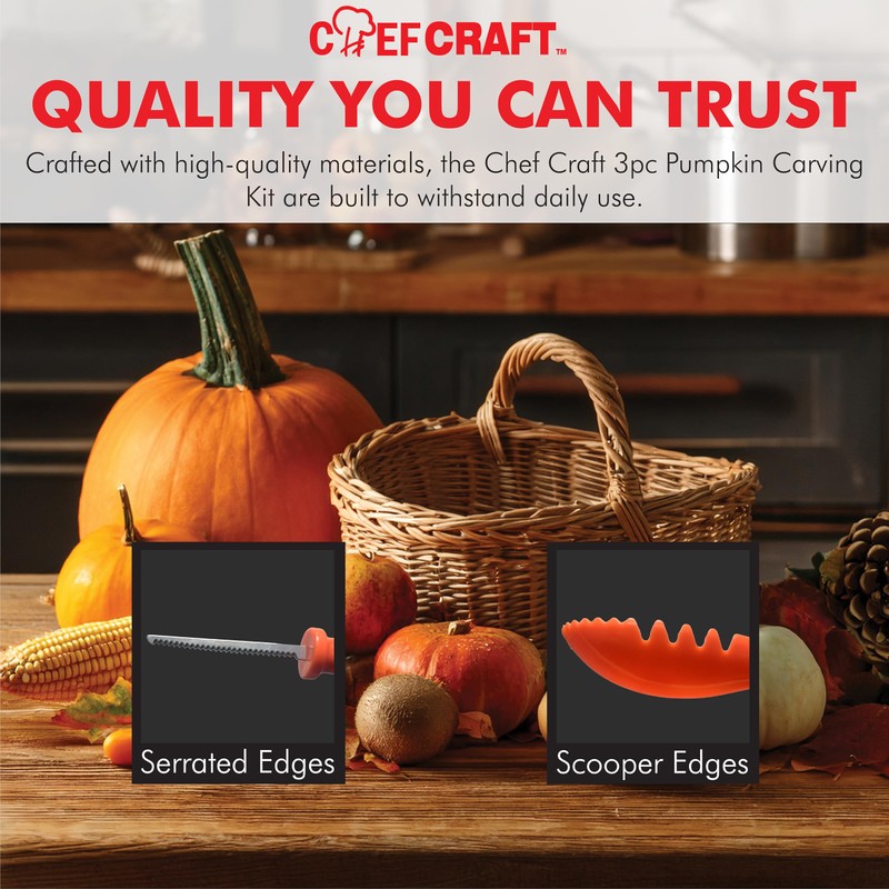 Chef Craft 3-piece Pumpking Carving Kit