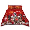 VELVETIO Xmas Dogs Duvet Cover Set with Pillowcase, Soft Printed