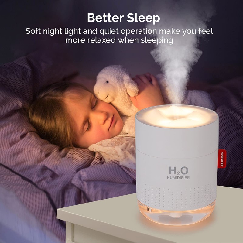 Portable Mini Humidifier, 500ml Small Cool Mist Humidifier, USB Personal