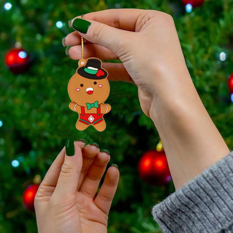 Elionless 12 x Traditional Gingerbread Man Christmas Tree Ornaments Pendant