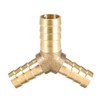 sourcing map Tee Brass Barb Fitting Reducer Y Shape 3 Way Fit Hose ID 12x10x10mm