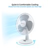 Comfort Zone Oscillating Table Fan with Adjustable Tilt, Convenient Push