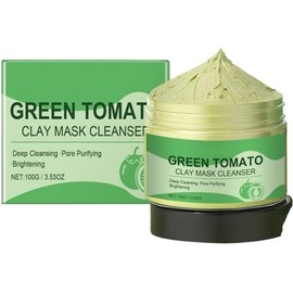 Mascarilla de barro limpiadora con tomate verde 100g Mascarilla de barro facial hidratante, reafirmante y refinadora de poros(2pcs)