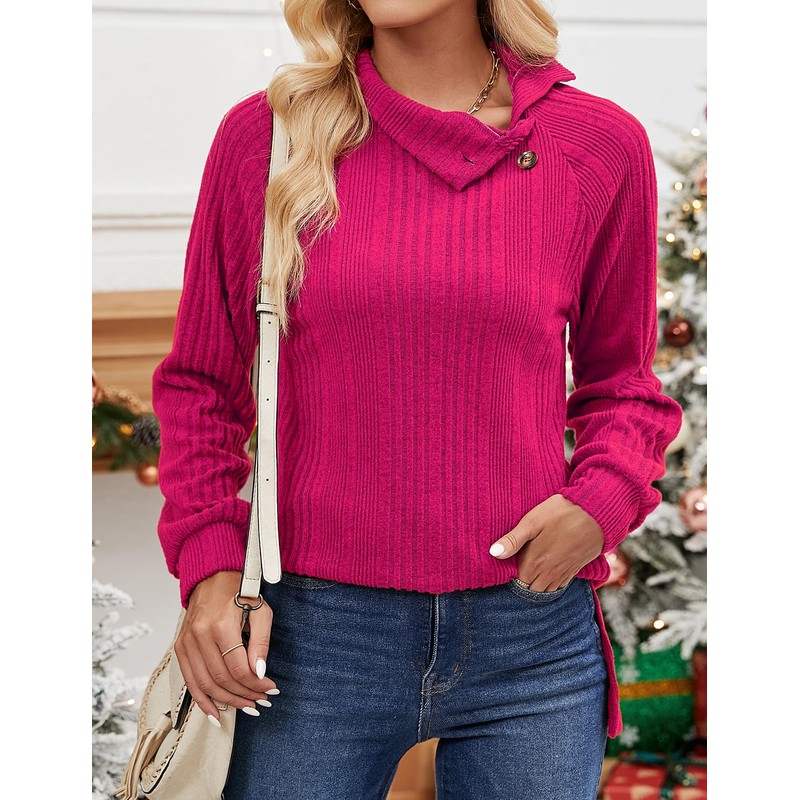 Luranee Womens Long Sleeve Tunic Tops Turtle Neck Sweater Light