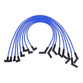 RLP - Juego de cables de bujía de silicona de 8,0 mm, color azul de repuesto para tapa de válvula SBF de bloque pequeño Ford 221 255 260 289 302 351 W, se adapta a tapas de distribuidor HEI