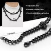 Mens Black Curb Chain Celtic Skull Necklace Gothic Style Cuban