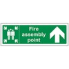 V Safety Fire Assembly Point Arrow Up Sign - 300mm