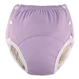 Cotton Incontinence Pants for Adults: Washable, Breathable, Adjustable Leak-Proof Underwear for Elderly (Purple, S)