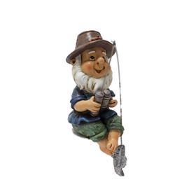 Kuuleyn 1Pcs Garden Statues Outdoor, Garden Gnome, Fishing Man Figurine Bright Colors Lifelike Details Durable Resin Widely Used Fisherman Statue for Garden Home Backyard