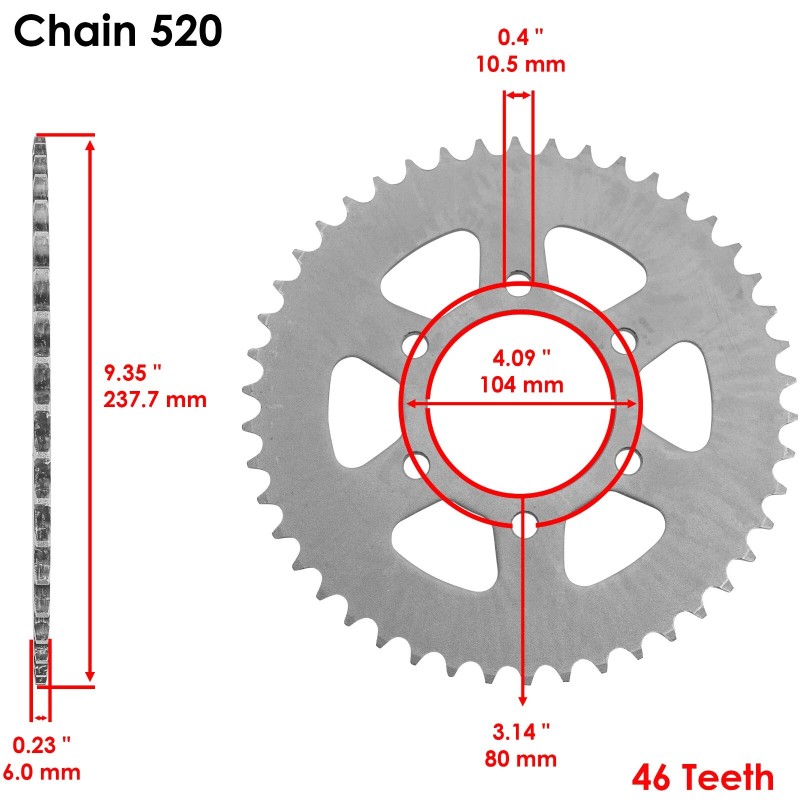 Caltric Drive Chain & Sprockets Kit for Kawasaki EX650 Ninja