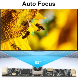 ELP Auto Focus USB Camera Module 8MP USB Camera with Microphone for Computer 4K USB Camera Board Colour 2448P Lightburn USB Camera with 62 Degree Lens without Distortion for Laptop Raspberry Pi Jetson