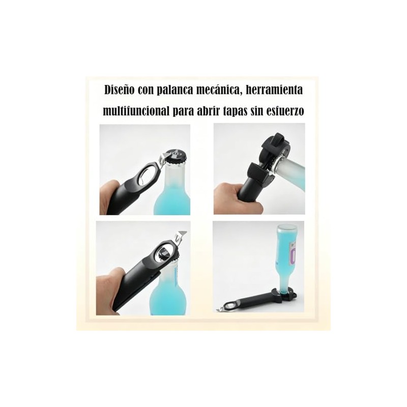 GUIBELL Destapador Multifuncional, Abridor para Frascos y Tapas Variadas