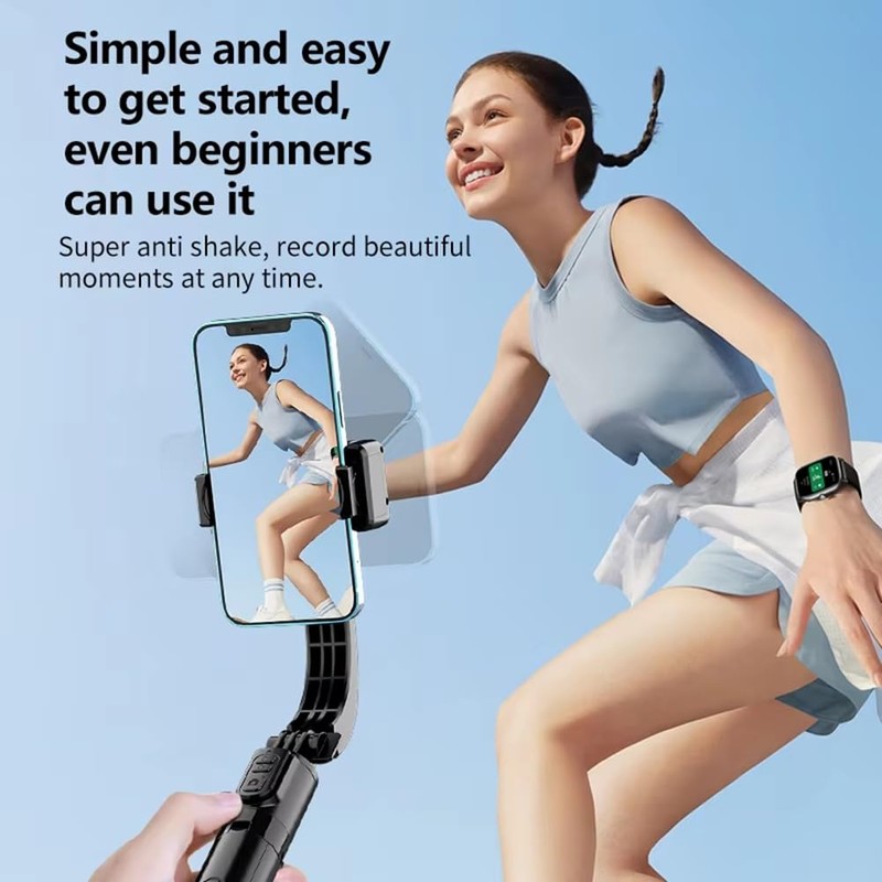 Peakloong New Bluetooth Shutter Gimbal Stabilizer Foldable Wireless Tripod Selfie