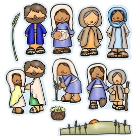 Ruth & Naomi Felt Figures for Bible Flannel Board Stories Old Testament