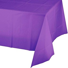 12 Pack Premium Disposable Plastic Tablecloth 54 Inch. x 108 Inch. Rectangle Table Cover by OOki (Purple)