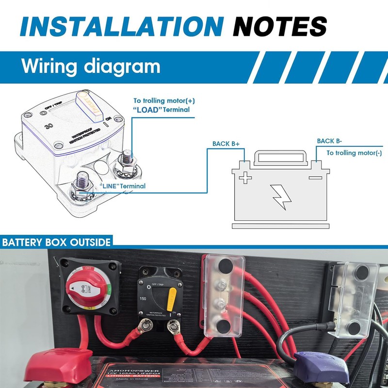 T Tocas 50 Amp Overload Protection Circuit Breaker with Switch